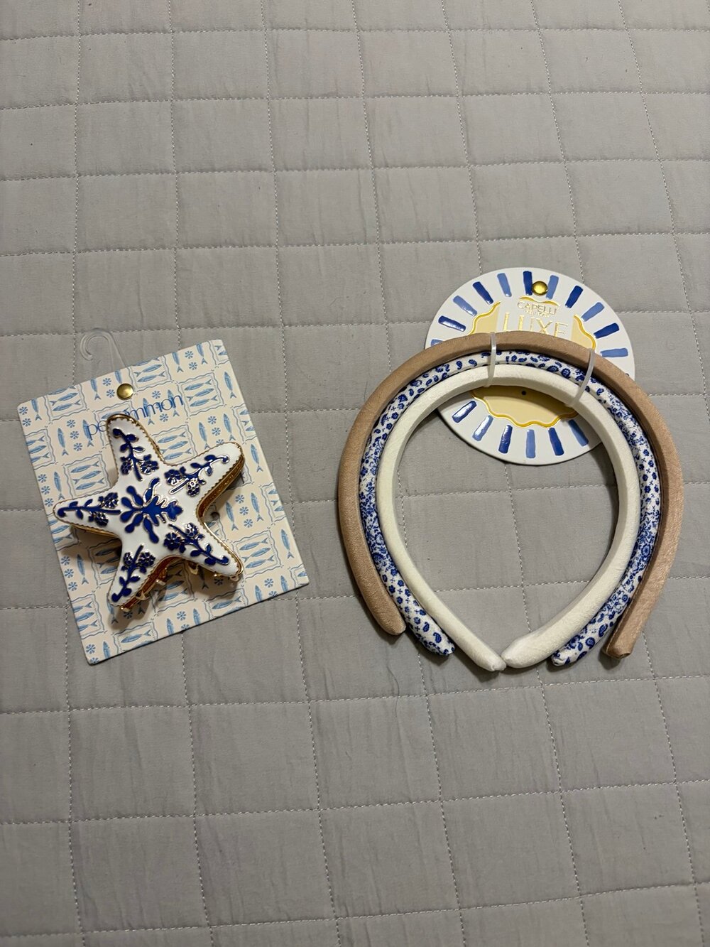 New coastal cottagecore hair accessories-3 headbands & starfish claw clip